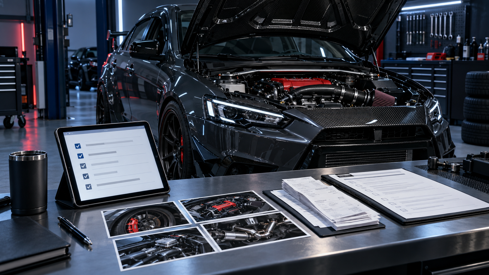 Build documentation and performance parts in a garage